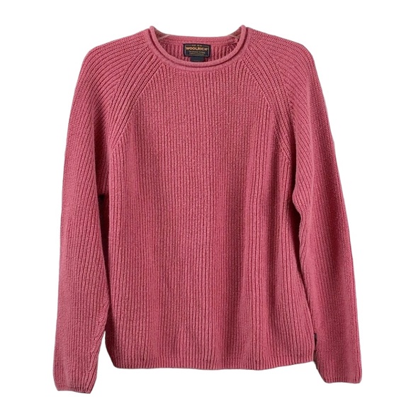 Vintage 90s WOOLRICH pink ribbed crewneck sweater - Picture 2 of 10